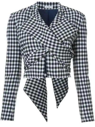 Tome Cropped Check Jacket - Black