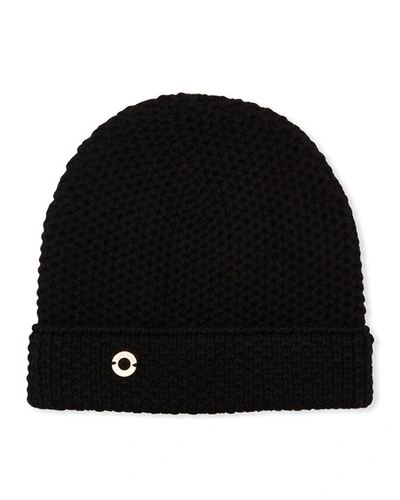 Loro Piana Rougement Chain-knit Cashmere Beanie Hat In Black