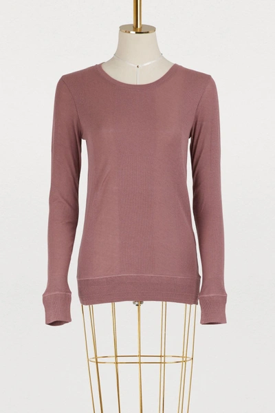 Majestic Long-sleeved Crew Neck Top In 460. Bruyère
