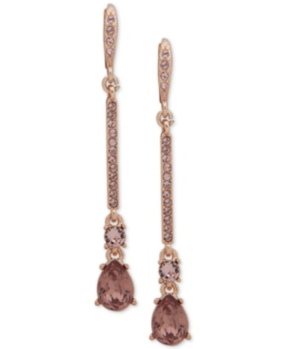 Givenchy Crystal Linear Drop Earrings In Pink
