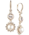 Marchesa Double Drop Earrings In Cream/ Silk/ Gold