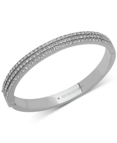 Givenchy Swarovski Crystal Bangle Bracelet In Rhodium