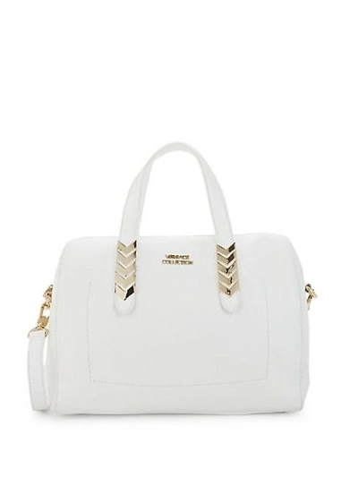 Versace Leather Shoulder Bag In White