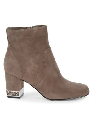 karl lagerfeld paris sophia leather block heel booties