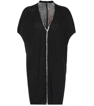 Rick Owens Lilies Embellished Tunic Top In Black