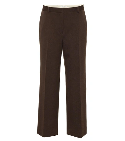 The Row Ina Straight-leg Wool Pants In Brown