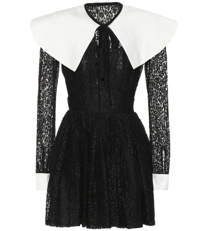 Alessandra Rich Lace Dress In Black
