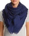 Tory Burch Logo Jacquard Traveler Scarf In Navy