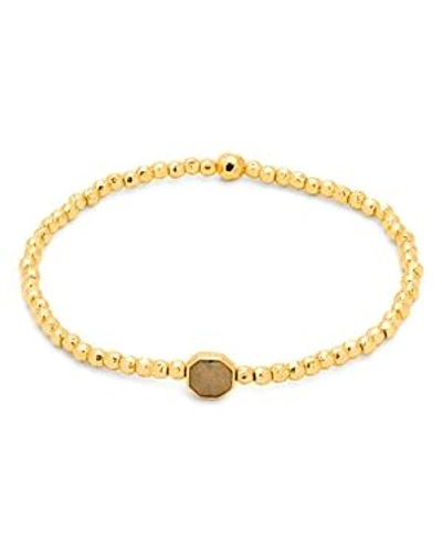 Gorjana Power Gemstone Beaded Bracelet In Labradorite/ Gold