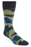 Cole Haan Camouflage-print Socks In Blue Marine