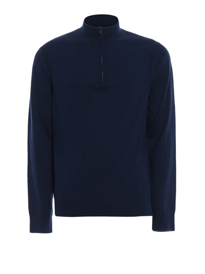 Michael Kors Merino Wool Half-zip Sweater - 100% Exclusive In Blue