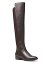 Michael Michael Kors Women's Bromley Leather & Stretch Tall Boots In Coffee