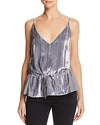 J Brand Lucy Velvet-front Camisole Top In Dark Whistle