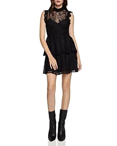 Bcbgeneration Tiered Lace Dress In Black