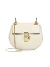 Chloé Small Drew Leather Saddle Bag In Ivory