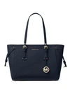Michael Michael Kors Voyager Medium Leather Tote In Admiral
