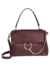 Chloé Medium Faye Leather Bag In Carbon Brown