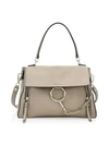 Chloé Medium Faye Leather Day Bag In Motty Grey