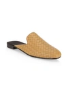 Bottega Veneta Intrecciato Leather Woven Slides In Camello