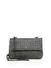 Bottega Veneta Olimpia Baby Intrecciato Leather Crossbody Bag In Grey