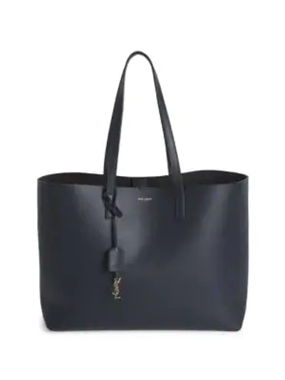 Saint Laurent Women's Large Leather Shopper In Deep Marine