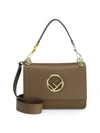 Fendi Kan I F Leather Shoulder Bag In Maya Soft Gold