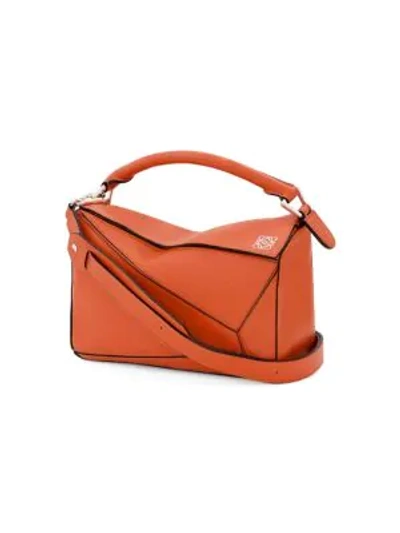 Loewe Small Puzzle Leather Bag In Coral