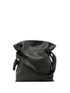 Loewe Flamenco Knot Leather Shoulder Bag In Black