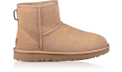 Ugg 'classic Mini Ii' Genuine Shearling Lined Boot In Fawn Suede