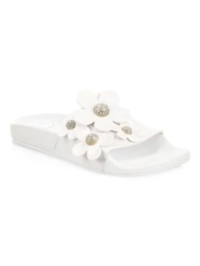 Marc By Marc Jacobs Daisy Floral Embellished Sandals In White