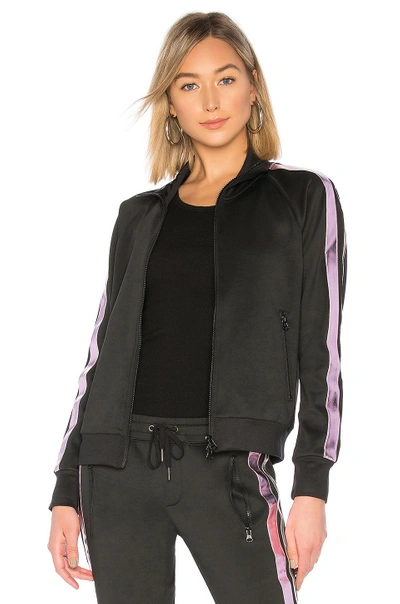 Pam & Gela Metallic Stripe Track Jacket In Black
