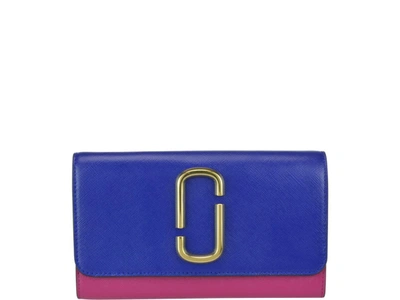 Marc Jacobs Snapshot Chain Wallet In Academy Blue/multicolor