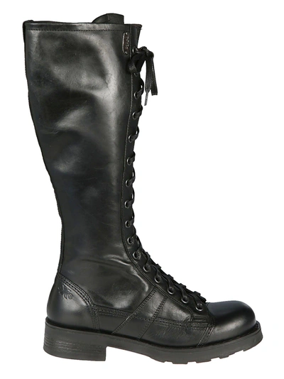 Oxs Charlie Lace-up Boots In Nero