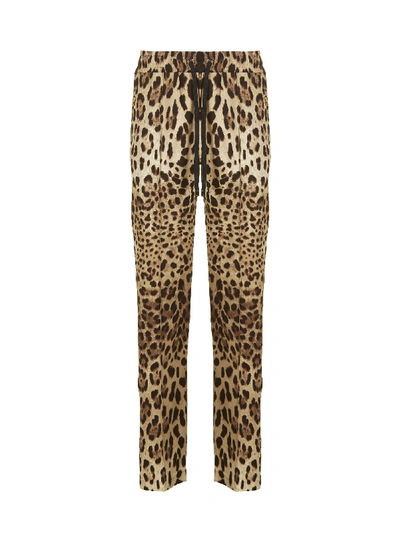 Dolce & Gabbana Leopard Print Trousers In Multicolor