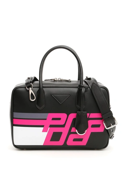 Prada Racing Bowling Bag In Black