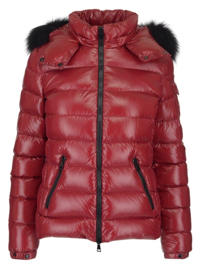 Moncler Hooded Quilted Jacket In Red