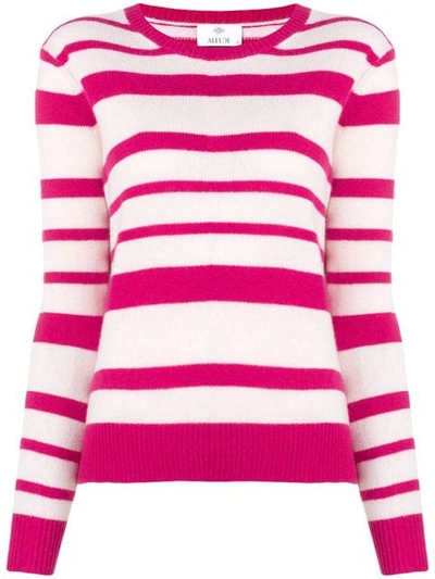 Allude Cashmere Round Neck Sweater In Pink