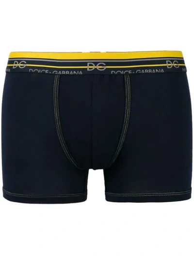 Dolce & Gabbana Underwear Striped Logo Waistband Boxers - Blue