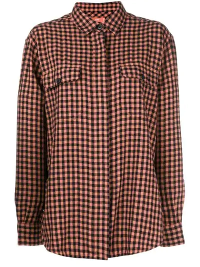 Closed Checked Long-sleeve Shirt In Brown