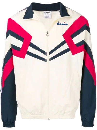 Diadora Colour Block Track Jacket In White