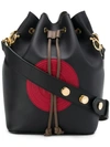 Fendi Mon Trésor Small Leather Bucket Bag In Black