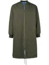 Liska Long Padded Coat In Green