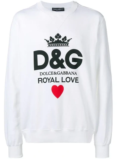 Dolce & Gabbana Logo Print Sweatshirt In White