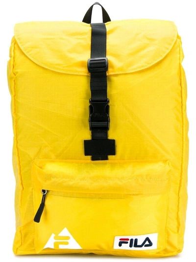 Fila Logo Buckled Backpack - Yellow & Orange