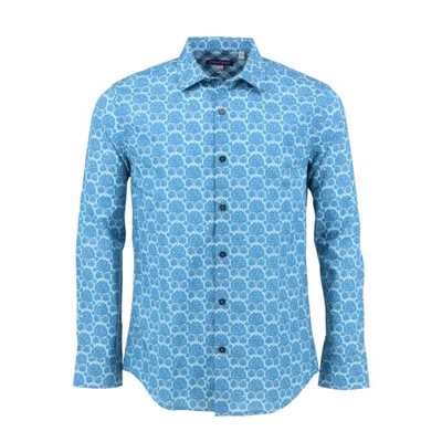 Lords Of Harlech Nigel Shirt In Teal Forest