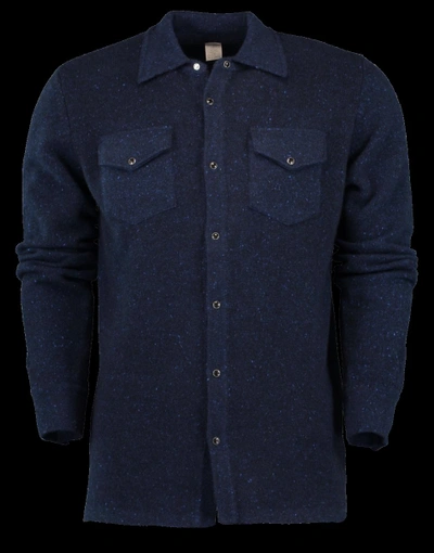 Eleventy Western Cashmere Shirt In Blue