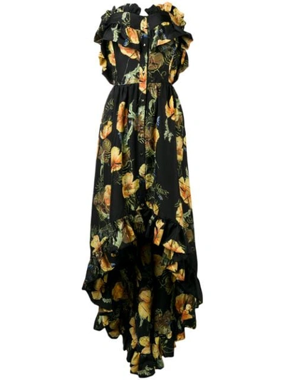 Philipp Plein Full Of Flower Evening Dress In Black
