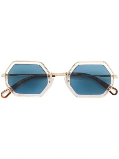 Chloé Octagonal Frame Sunglasses In Metallic