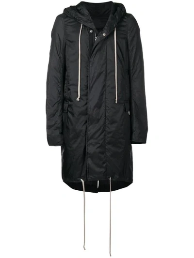 Rick Owens Drkshdw Hooded Parka In Black