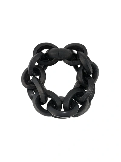 Monies Wood Chain Bracelet In Black